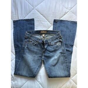 Vintage Abercrombie & Fitch Women's Bootcut Blue Jeans 5-Pocket Button Zip